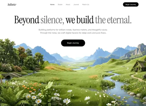 Aethera — Brand website design showcase
